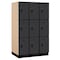 Salsbury Industries Wardrobe Locker, 45" W, 24" D, 76" H, (3) Wide, (9) Openings, Black 23364BLK - alternate 1